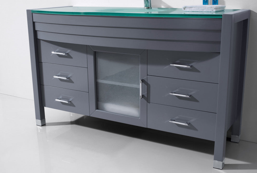 Ava 55" Single Bathroom Vanity Set, Gray