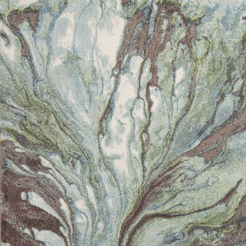 HomeRoots 7' x 10' Polypropylene Seafoam Area Rug