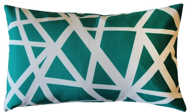 Pillow Decor - Bird's Nest Teal Throw Pillow 12X19, Teal