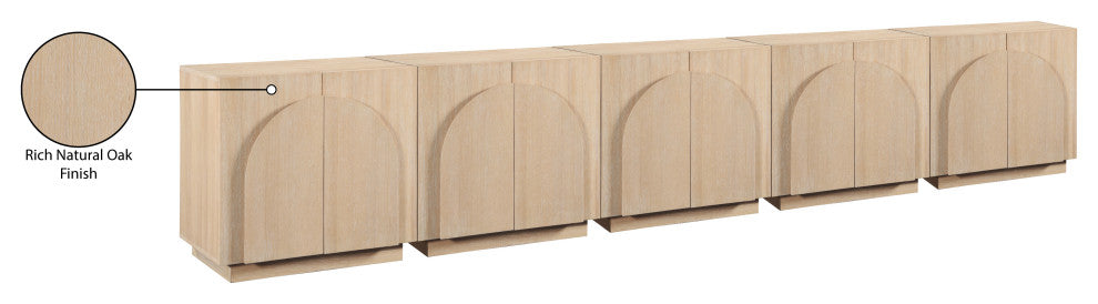 Navona Oak Veneer Sideboards / Buffet, Natural, 5pc