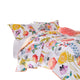 Benzara BM280417 Mavi 4 Piece Reversible Twin Quilt Set, Floral Print