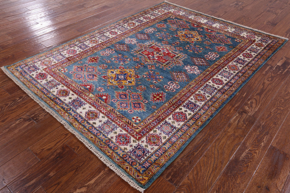 Super Kazak Hand-Knotted Wool Rug 4' 11" X 6' 7" Q7503