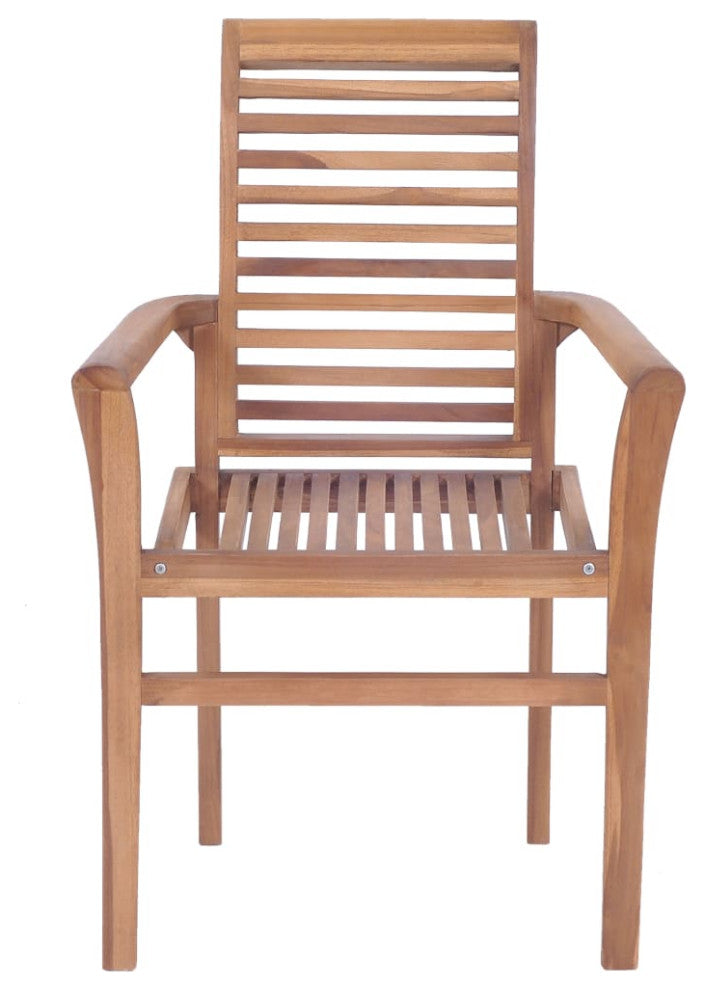 vidaXL Stacking Dining Chairs 2 pcs Solid Teak