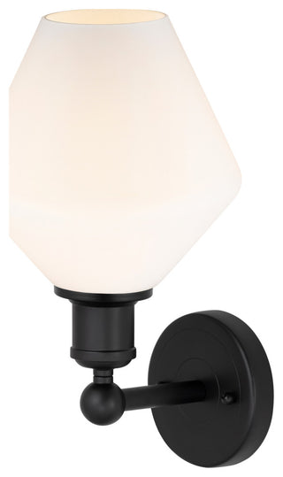 Edison Cindyrella 1-Light 8" Sconce, Matte Black -Cased Matte White Shade