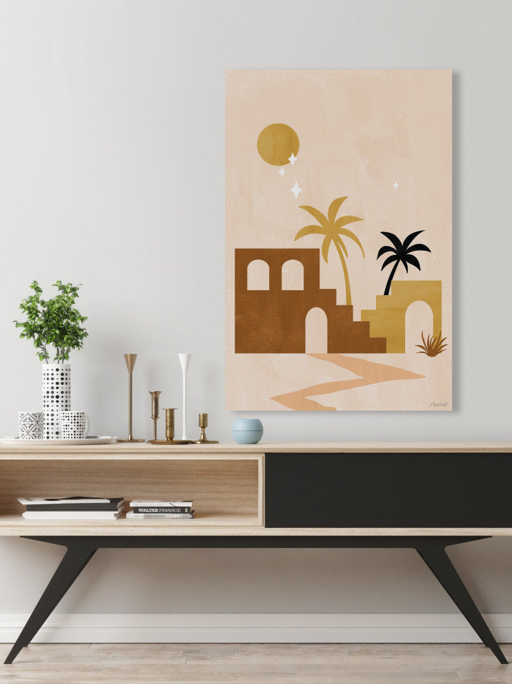 "Desert Ruins" Painting Print on Wrapped Canvas, 40x60