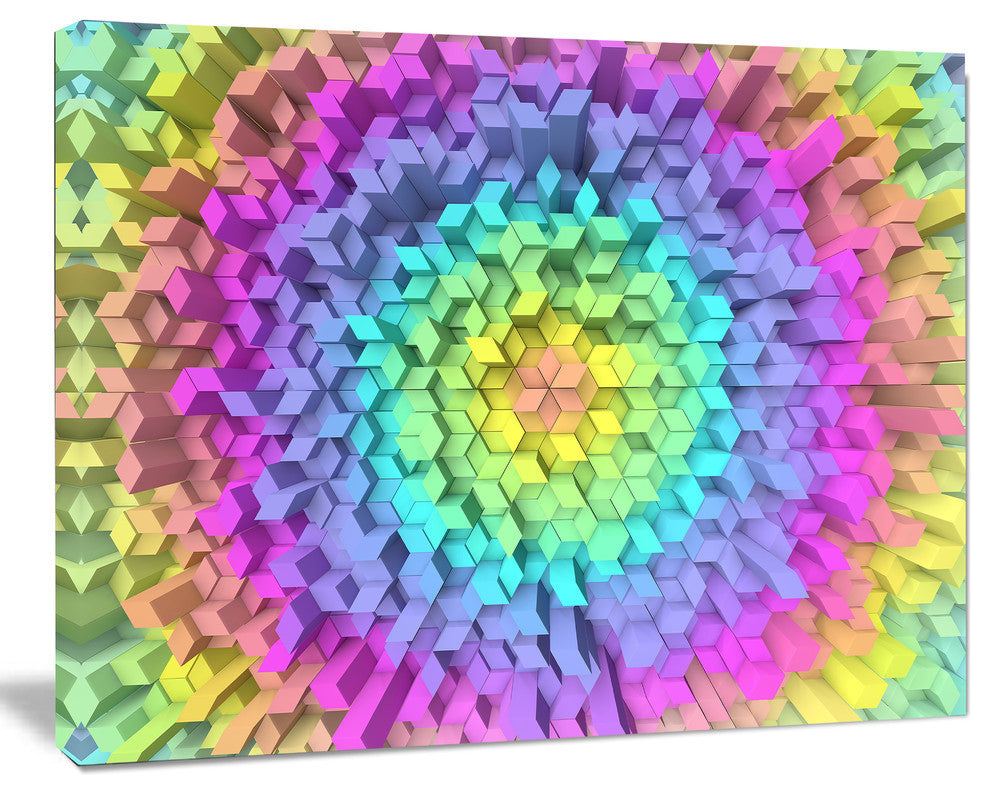 View of Colorful Geometric Shapes, Abstract Art on Canvas, 40x30