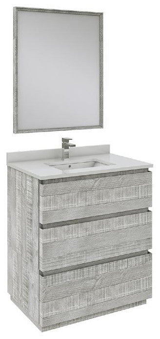 Fresca Formosa Modern 30" Ash Single Sink Vanity Set, Faucet Fft9151ch