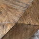 Faceted Large Round Light Wood Coffee Table Modern Geometric Block Solid