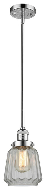 1-Light Chatham 6" Mini Pendant, Polished Chrome, Glass: Clear