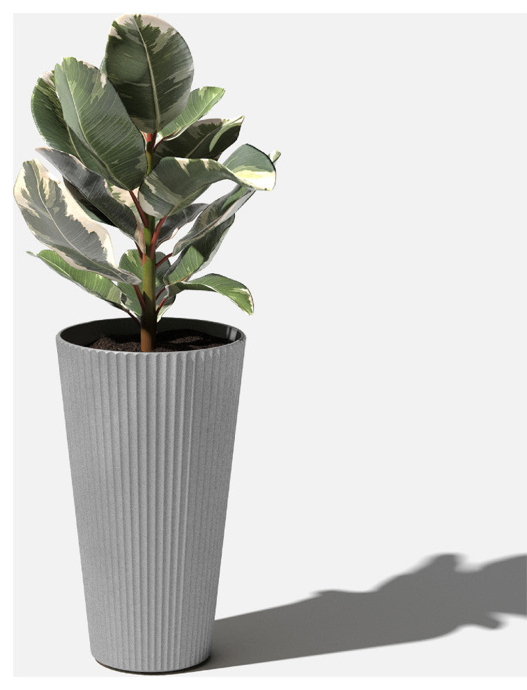 Veradek Demi Series Tall 26" Planter, Gray, 1 Pack