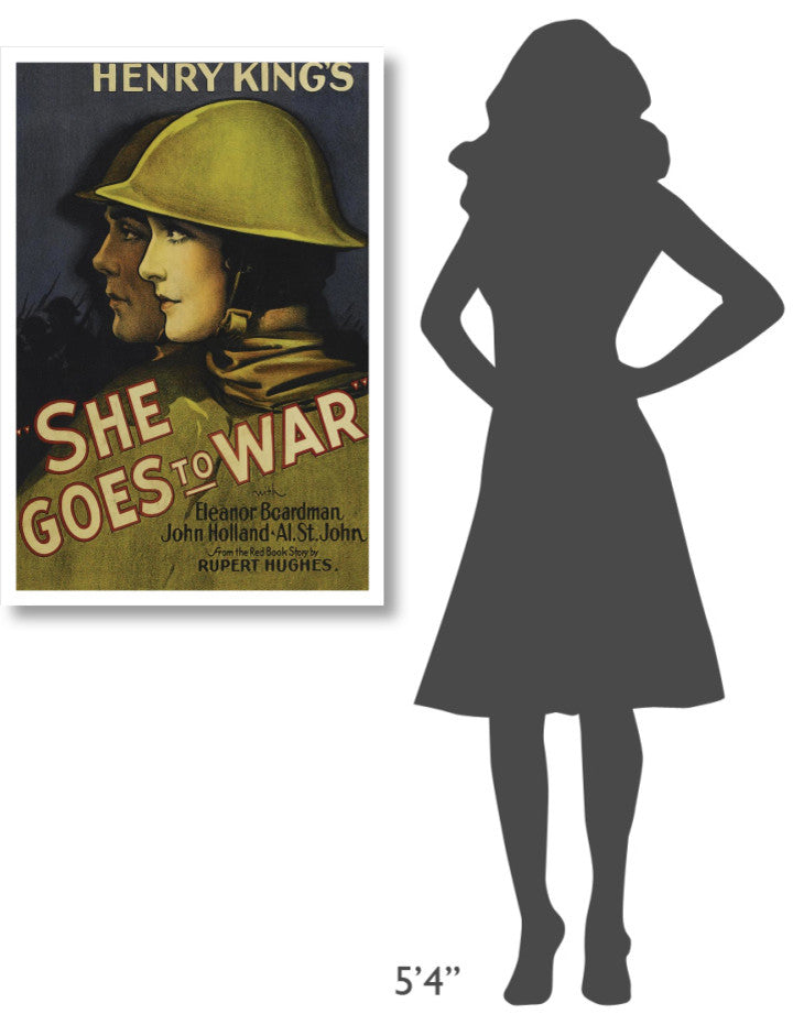 "Vintage Film Posters: She Goes to War" Digital Paper Print, 26"x38"