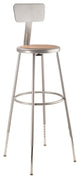 NPS 32"-39" Height Adjustable Heavy Duty Steel Stool With Backrest, Grey