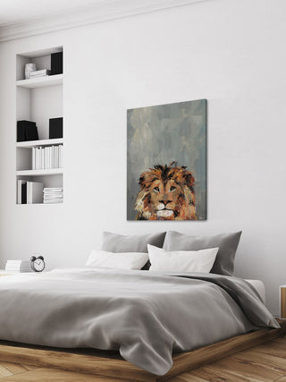 "Hola Leon" Painting Print on Wrapped Canvas, 8"x12"