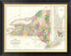 "Map of New York, 1839" Framed Canvas Giclee by David H. Burr, 34x27"