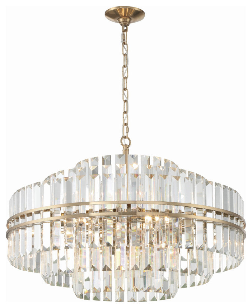 Crystorama Lighting Group HAY-1407 Hayes 16 Light 28"W Crystal - Aged Brass