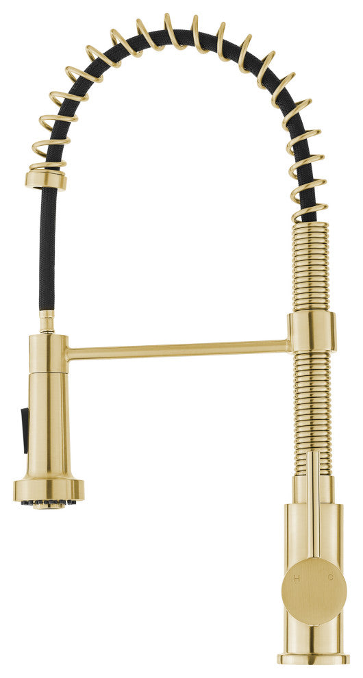 Nouvet Single Handle, Pull-Down Kitchen Faucet 18"H, Brushed Gold