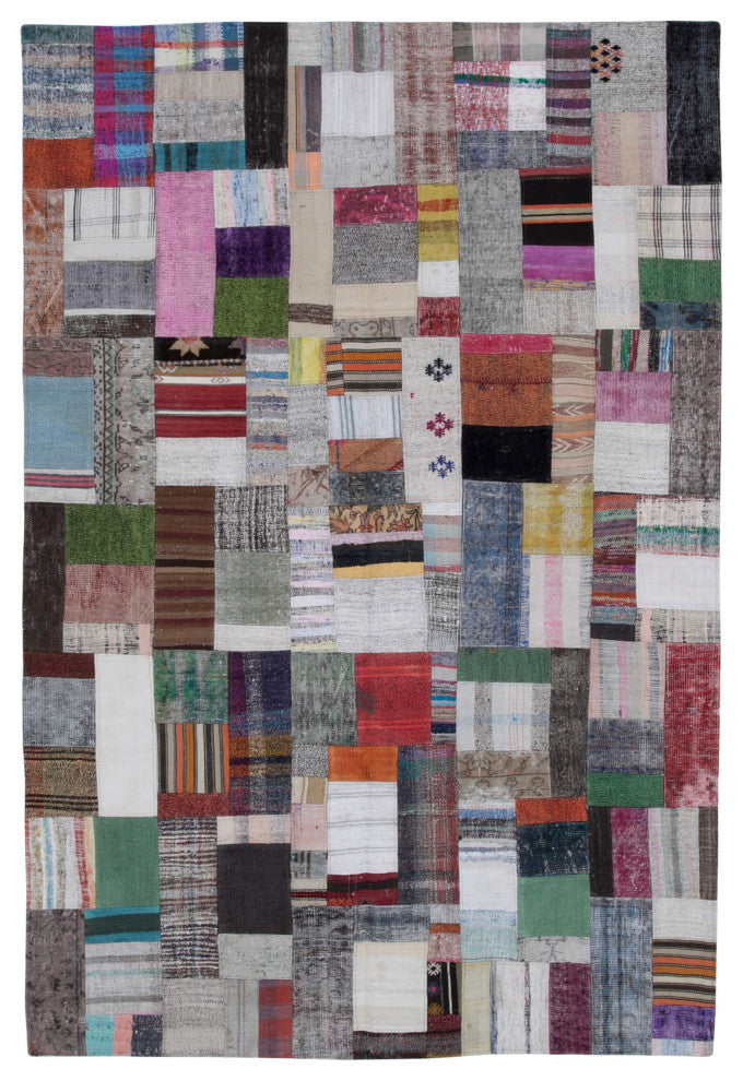 Rug N Carpet - Handmade Oriental 6' 7'' x 9' 10'' Unique Patchwork Kilim Rug