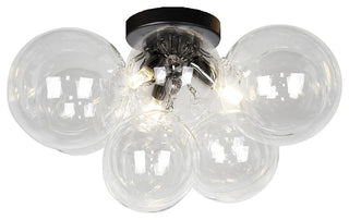 Clear Contemporary Flush Mount, Matte Black