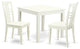 3 Pc Kitchen Table And 2 Wood Dining Chairs In Linen White