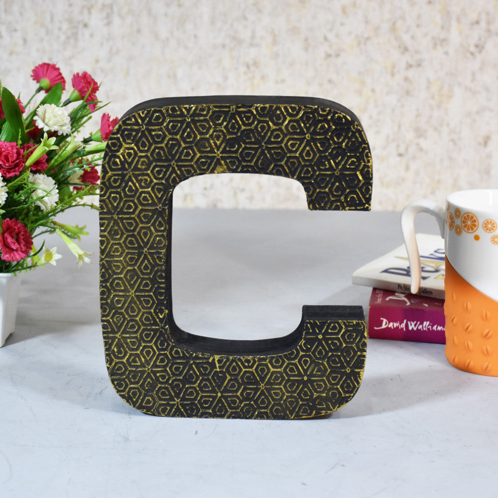 Handmade Eco-Friendly Wall Decor "S" Alphabet Letter Block, 1.3x7.7x6.5