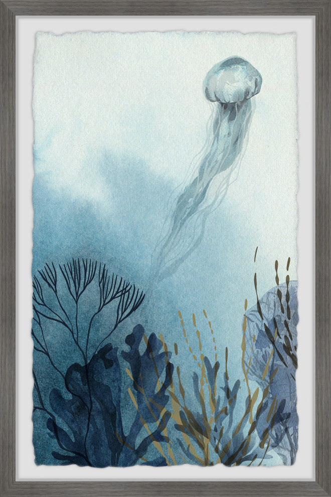 "Jellyfish Float" Framed Painting Print, 16x24