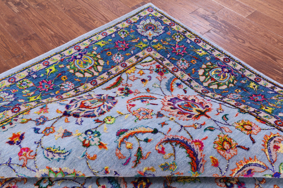 8' 2" X 10' 2" Wool & Silk Handmade Persian Rug - Q15775