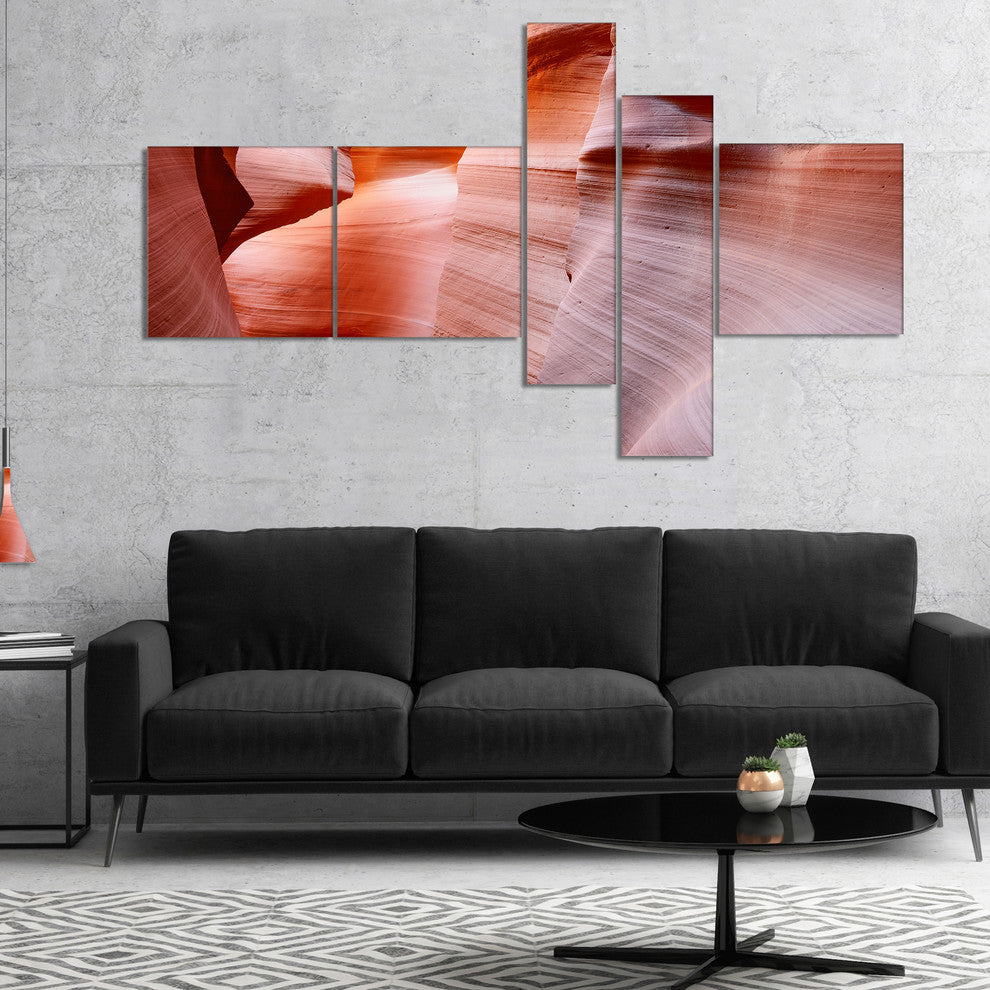 Sun Rays in Antelope Canyon, Landscape Photo Canvas Print, 60"x32", 5 panels