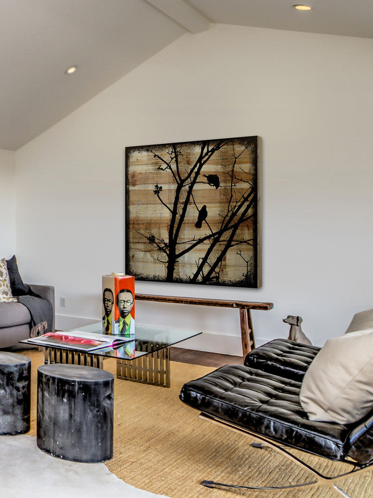 Marmont Hill, "Upstairs Neighbor" by Vicki Butler Print, Natural Pine Wood