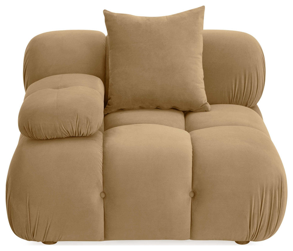 Calliope Cafe Au Lait Performance Velvet Modular Corner Chair