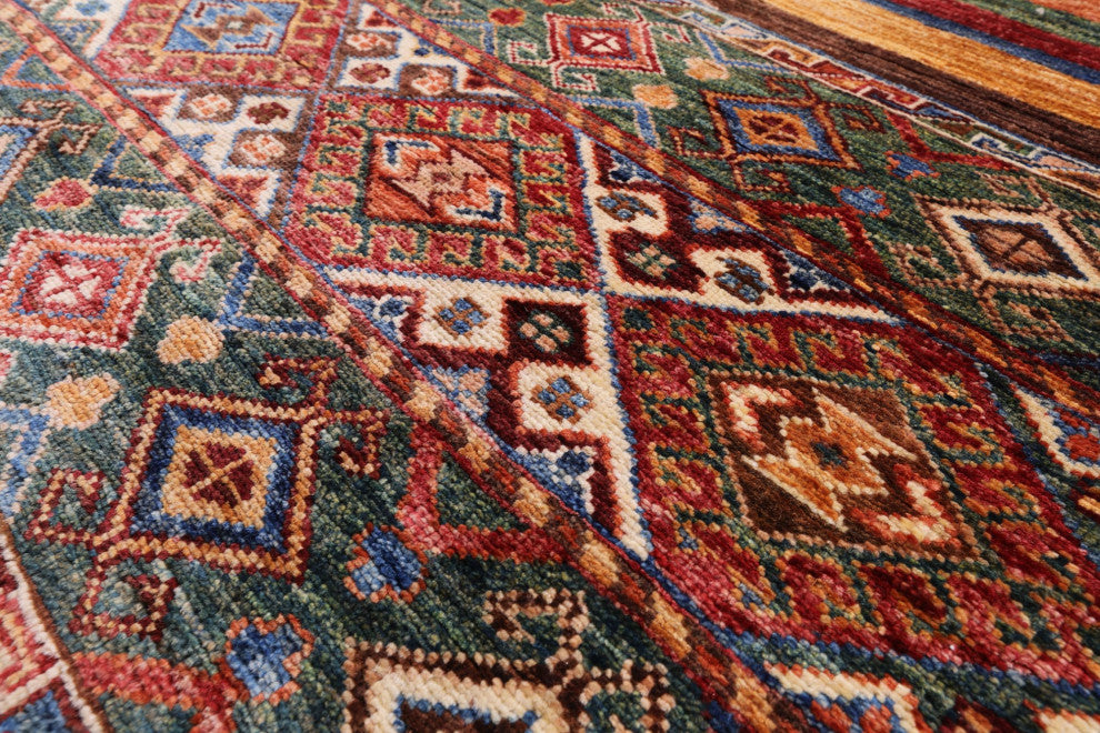 2' 6" X 6' 10" Khorjin Super Kazak Hand-Knotted Runner Rug Q5488