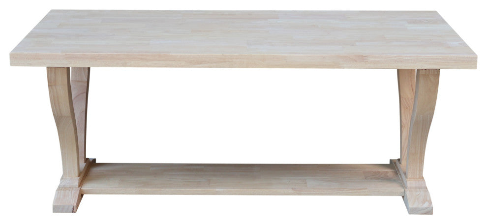 LaCasa Solid Wood Coffee Table, Unfinished