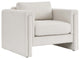 Visible Boucle Fabric Armchair - Ivory