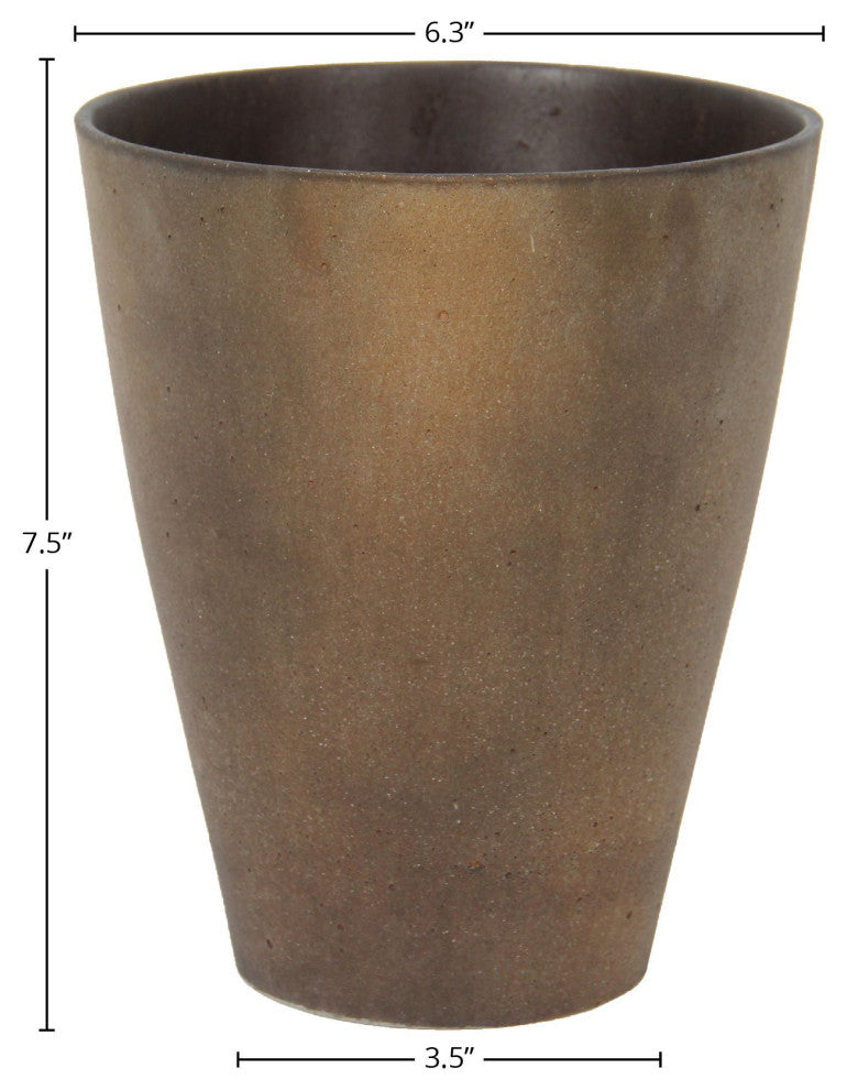 Rustic Limestone Small Vase, Rustic Brown