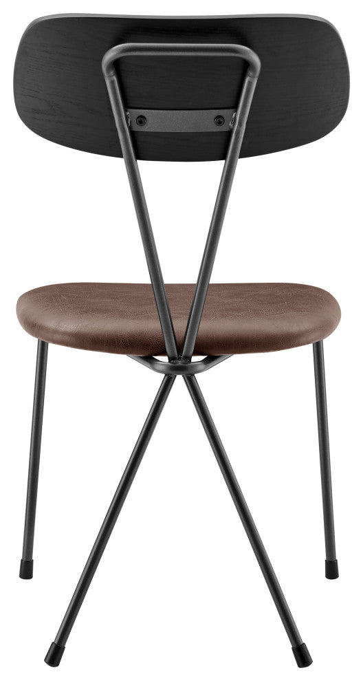 Elise Dining Side Chair, Toasted Dark Brown, Pu