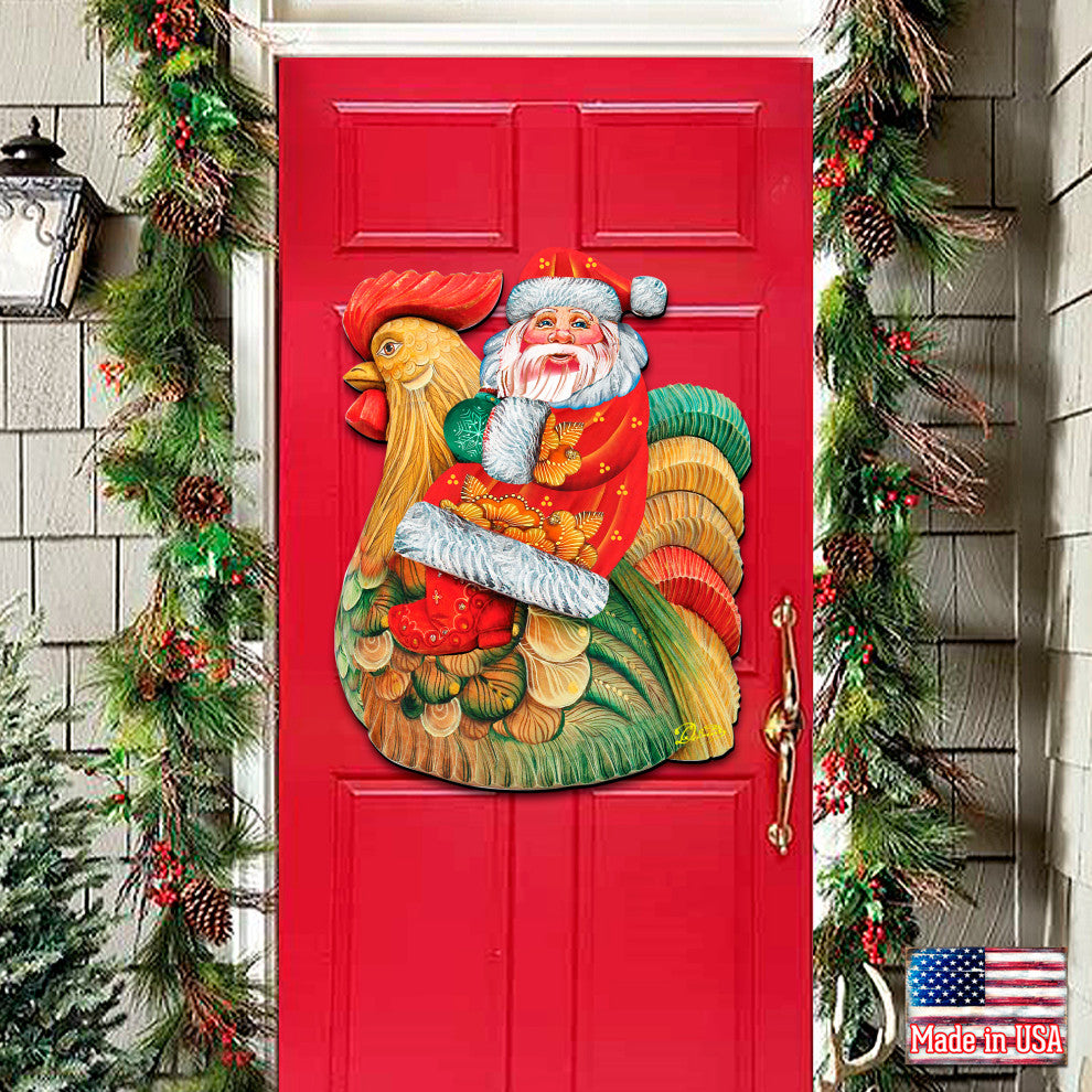 Santa Rooster Door Hanger