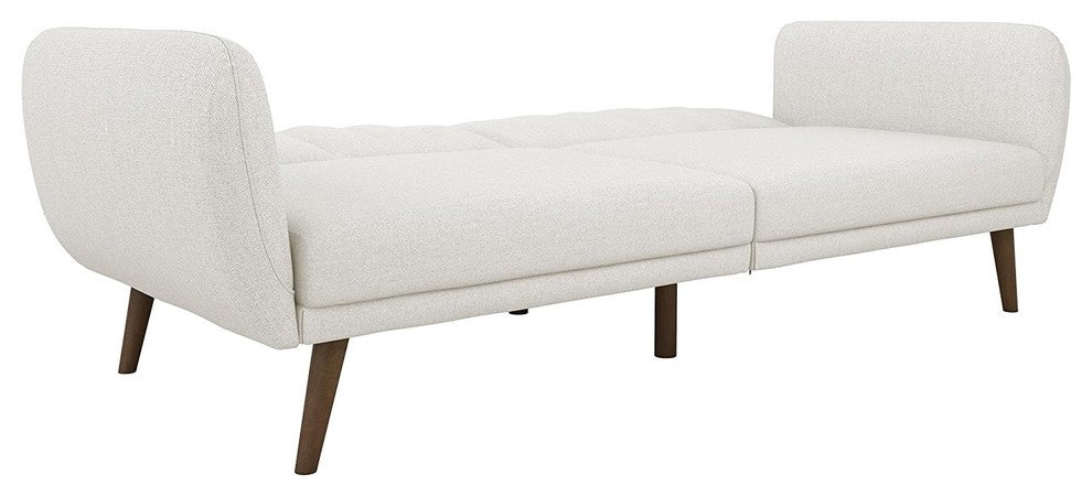 Modern Sofa Futon, Premium Linen Upholstery and Wooden Legs, Gray