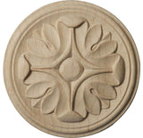 2 3/4"W x 2 3/4"H x 1/4"P Raymond Rosette, Alder