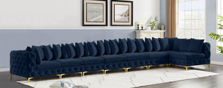 Tremblay Modular Sectional, Navy, L-Shaped, 8-Piece: Armless (6), Corner (2)