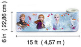 Frozen 2 Peel and Stick Wallpaper Border, White and Blue