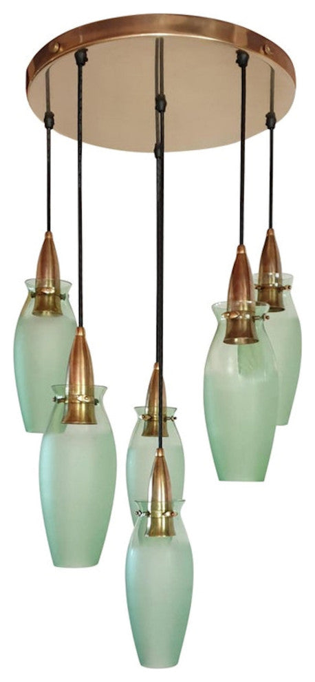 Brass and Glass Italian Mid-Century Modern Flush Mount, Arredoluce