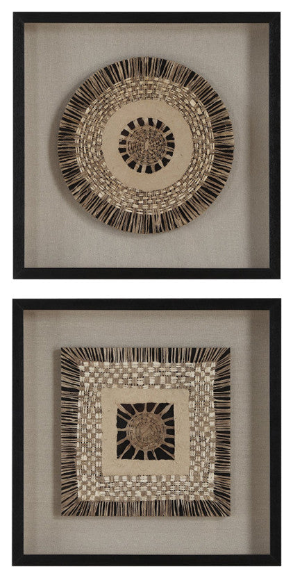 Uttermost Intertwine Knit Paper Shadow Box, Set of 2