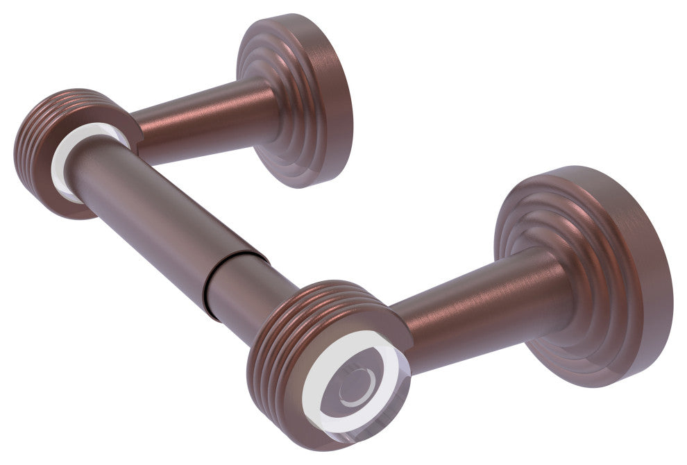 Pacific Beach 2-Post Toilet Tissue Holder with Groovy Accents, Antique Copper