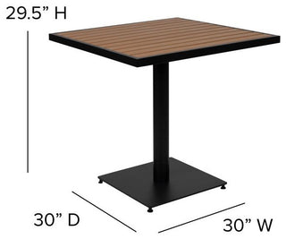 Lark 3 Piece Patio Dining Set-30" Square Table & 2 Stacking Club Chairs