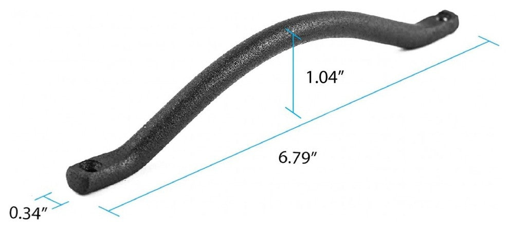 Door or Drawer Pull Black Wrought Iron 7" |