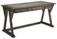Benzara BM190136 3 Drawer Wood Desk with Cross Brace & Faux Bluestone Top, Gray