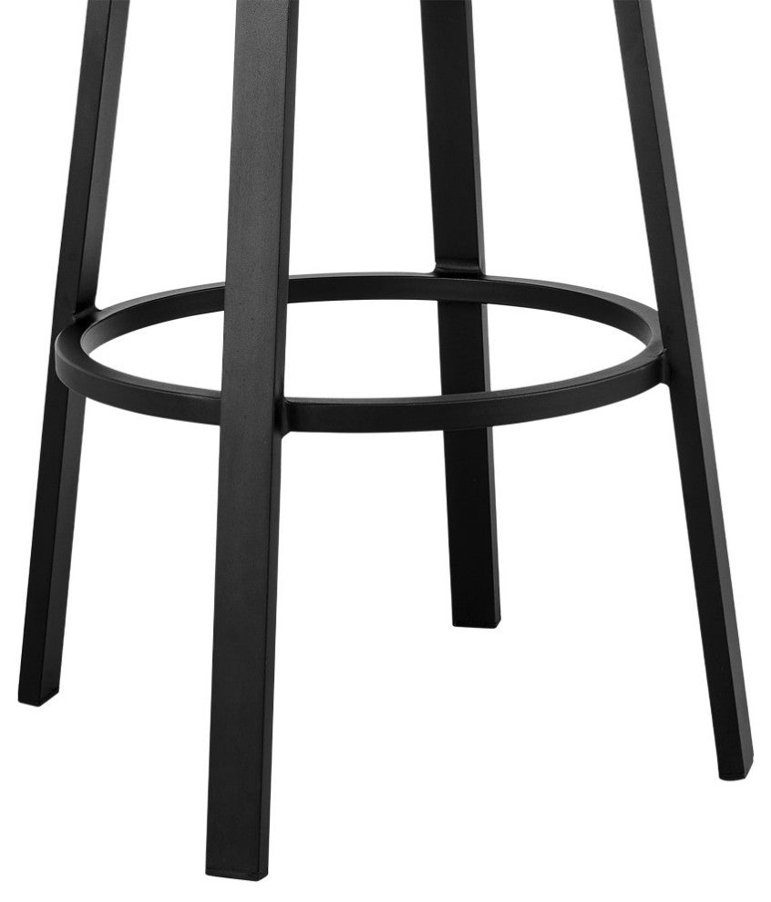Encinitas Outdoor Stool, Aluminum With Wicker/Gray Cushions, Counter Height
