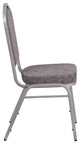 Crown Back Stacking Banquet Chair in Herringbone Fabric - Silver Frame