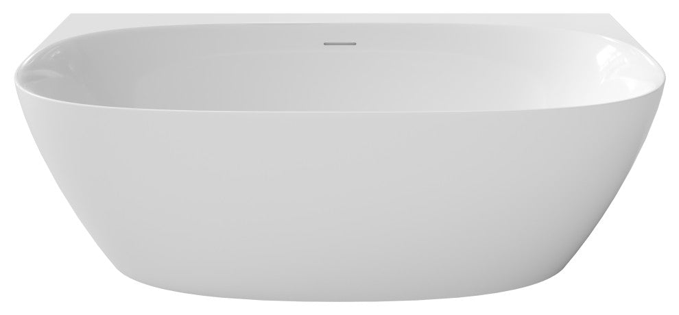 Perlato Palencia 67" Back to Wall Soaking Tub, White