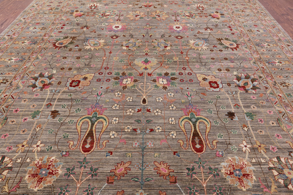 10' 1" X 14' 4" Handmade Persian Tabriz Wool Rug Q9952