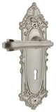 Victorian Plate With Keyhole Fleur Lever, Satin Nickel, Privacy, Non-Handed
